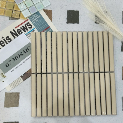 VỈ MOSAIC MÀU KEM SỮA BÓNG TRƠN