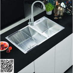 CHẬU ĐÚC 2 HỐ LỆCH DƯƠNG BÀN INOX 304 - BC8245S 